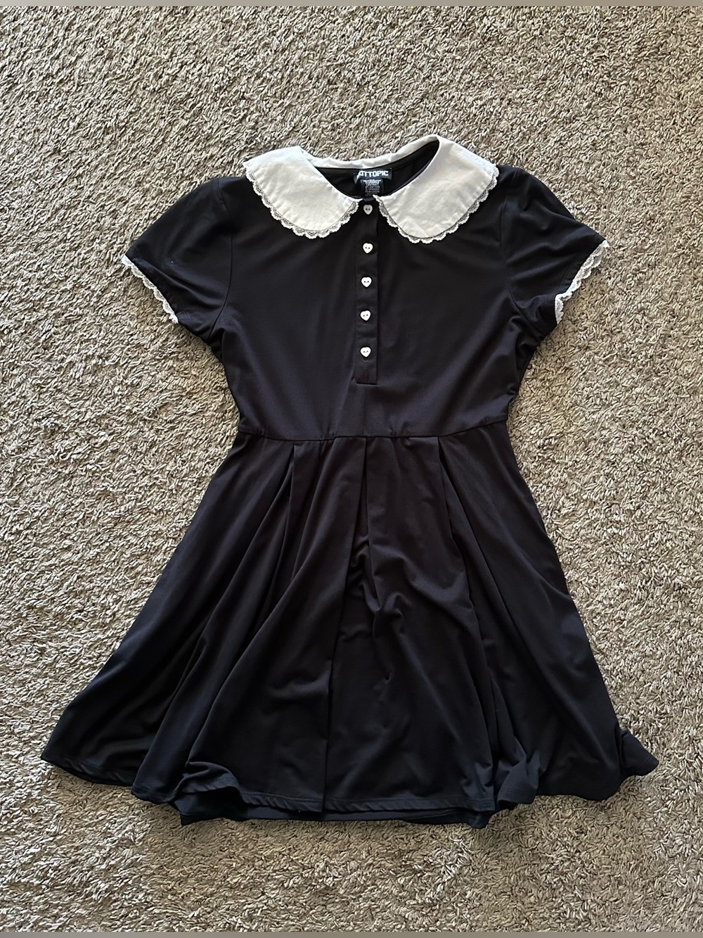 Collared Button Up Short Sleeve Dress